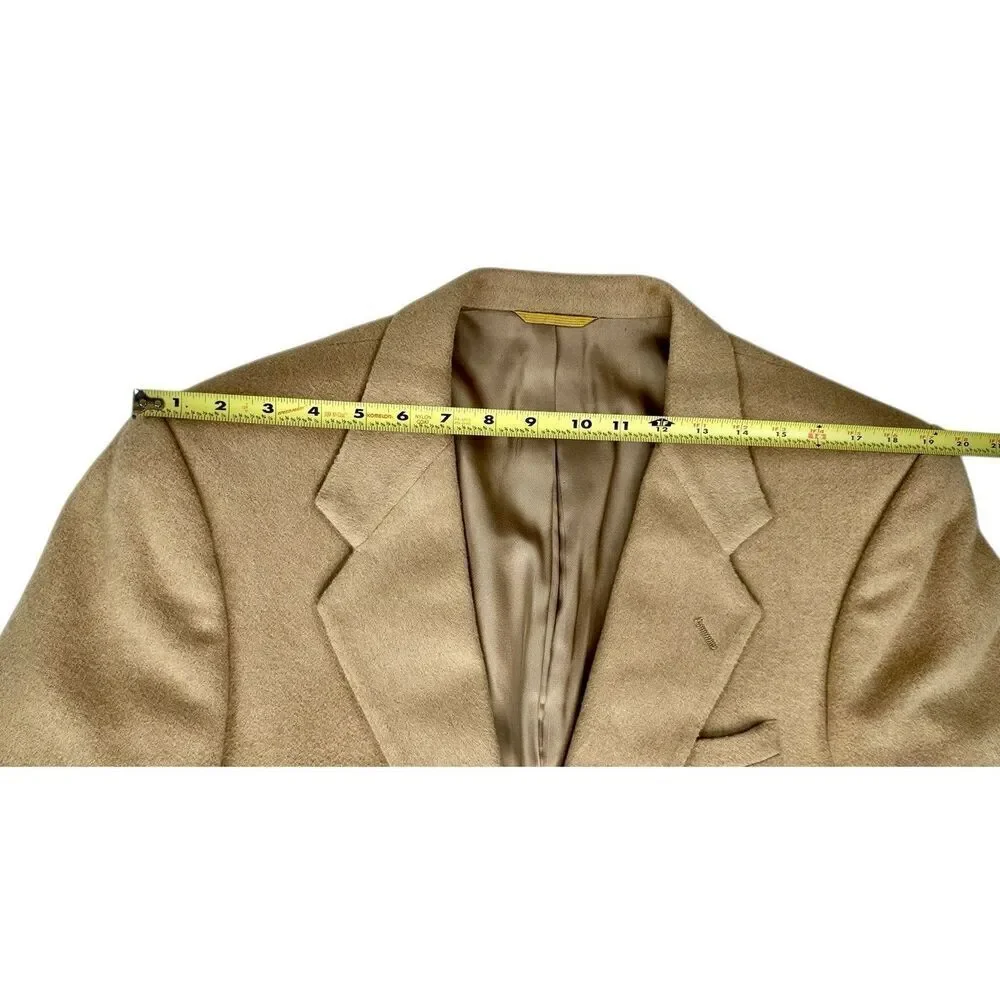 44R Vintage Kuppenheimer Soft Tan Camel Hair 2-Button Sport Coat Blazer Jacket